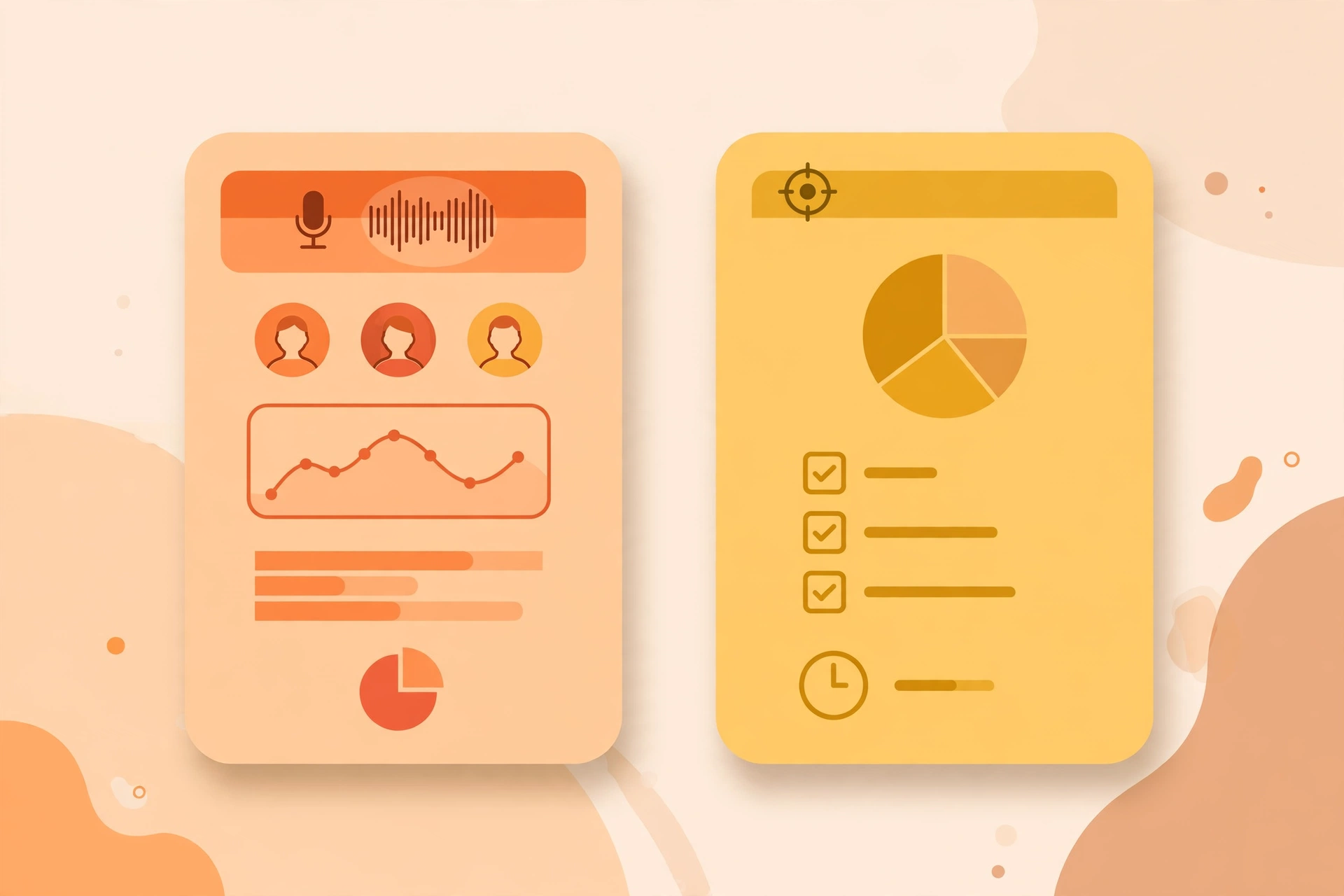 Two AI meeting assistant dashboards compared side by side
