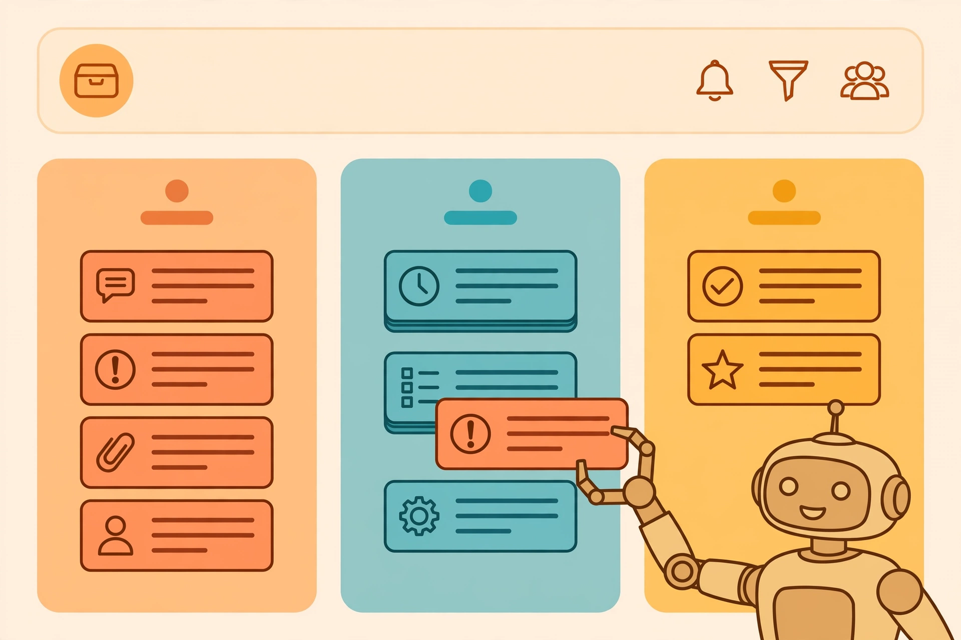Shared team inbox with AI sorting support tickets