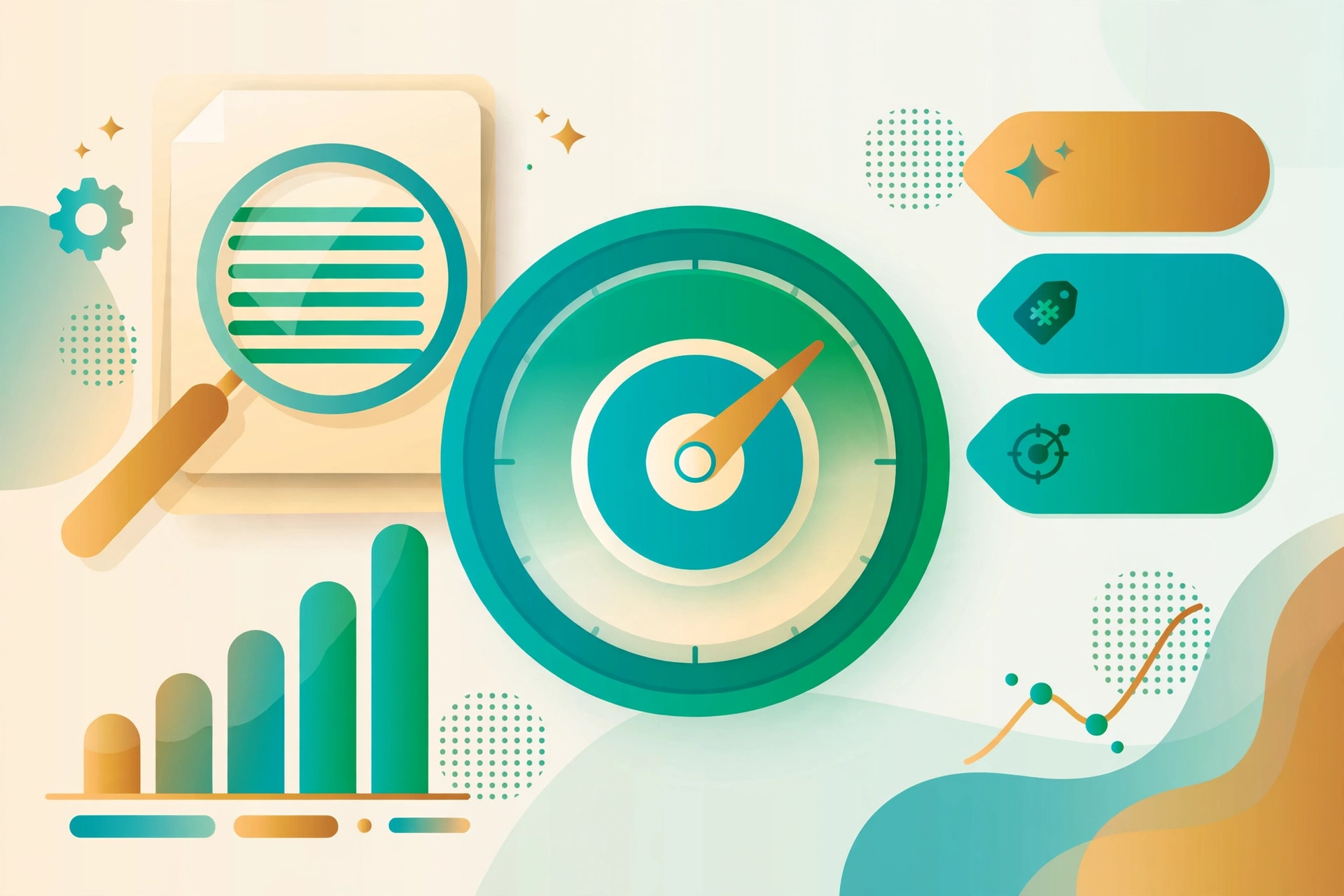 Content optimization dashboard showing SEO content score, keyword coverage, and AI visibility metrics